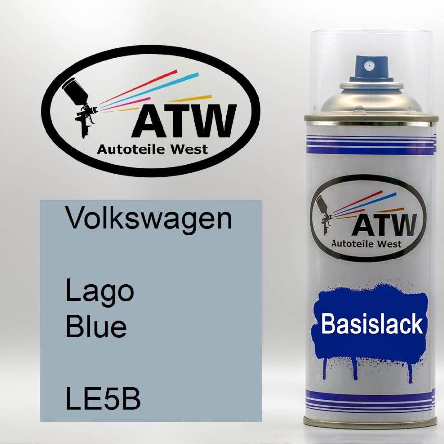 Volkswagen, Lago Blue, LE5B: 400ml Sprühdose, von ATW Autoteile West.